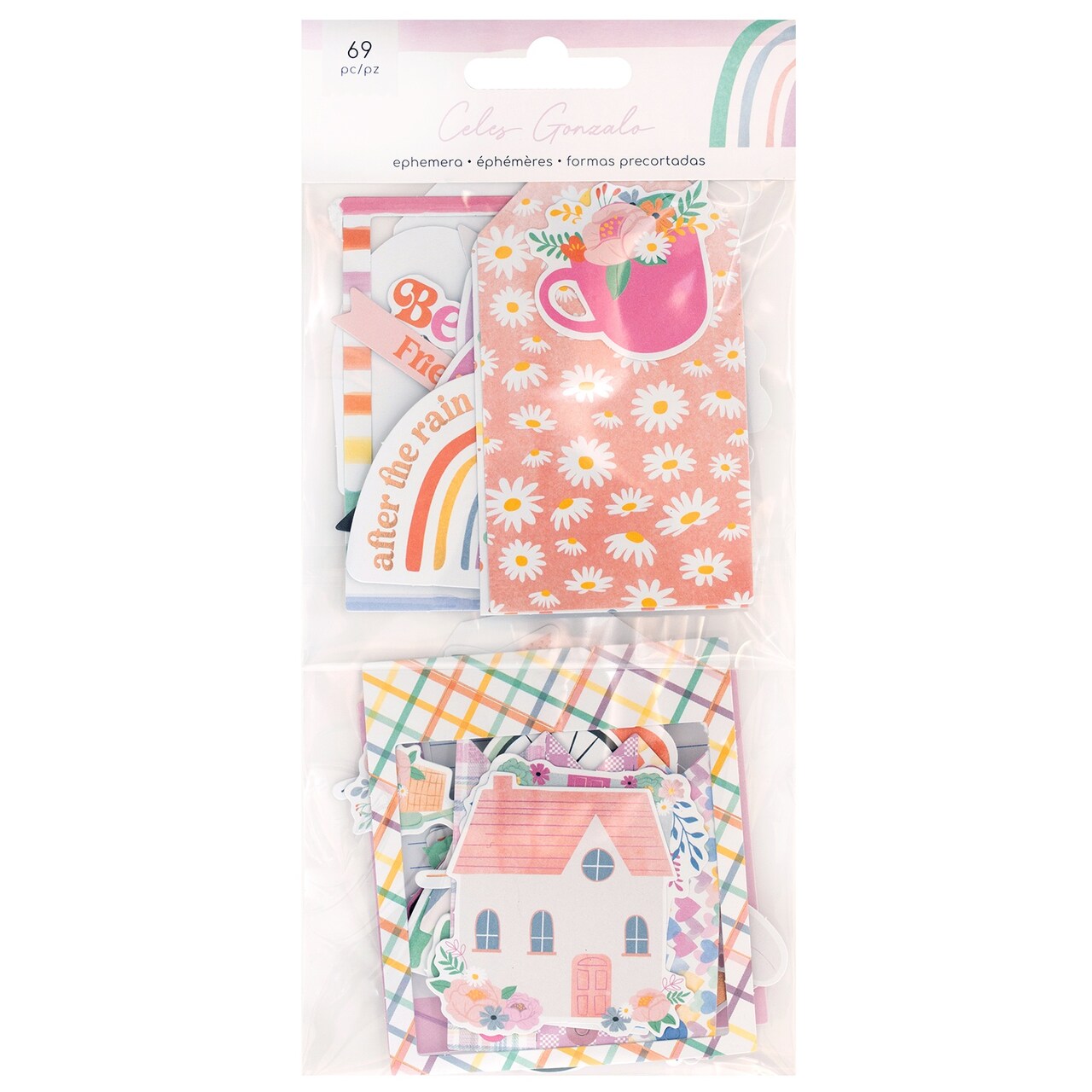 American Crafts Rainbow Avenue Ephemera Die-Cuts 69/Pkg-Icons, Rose Gold